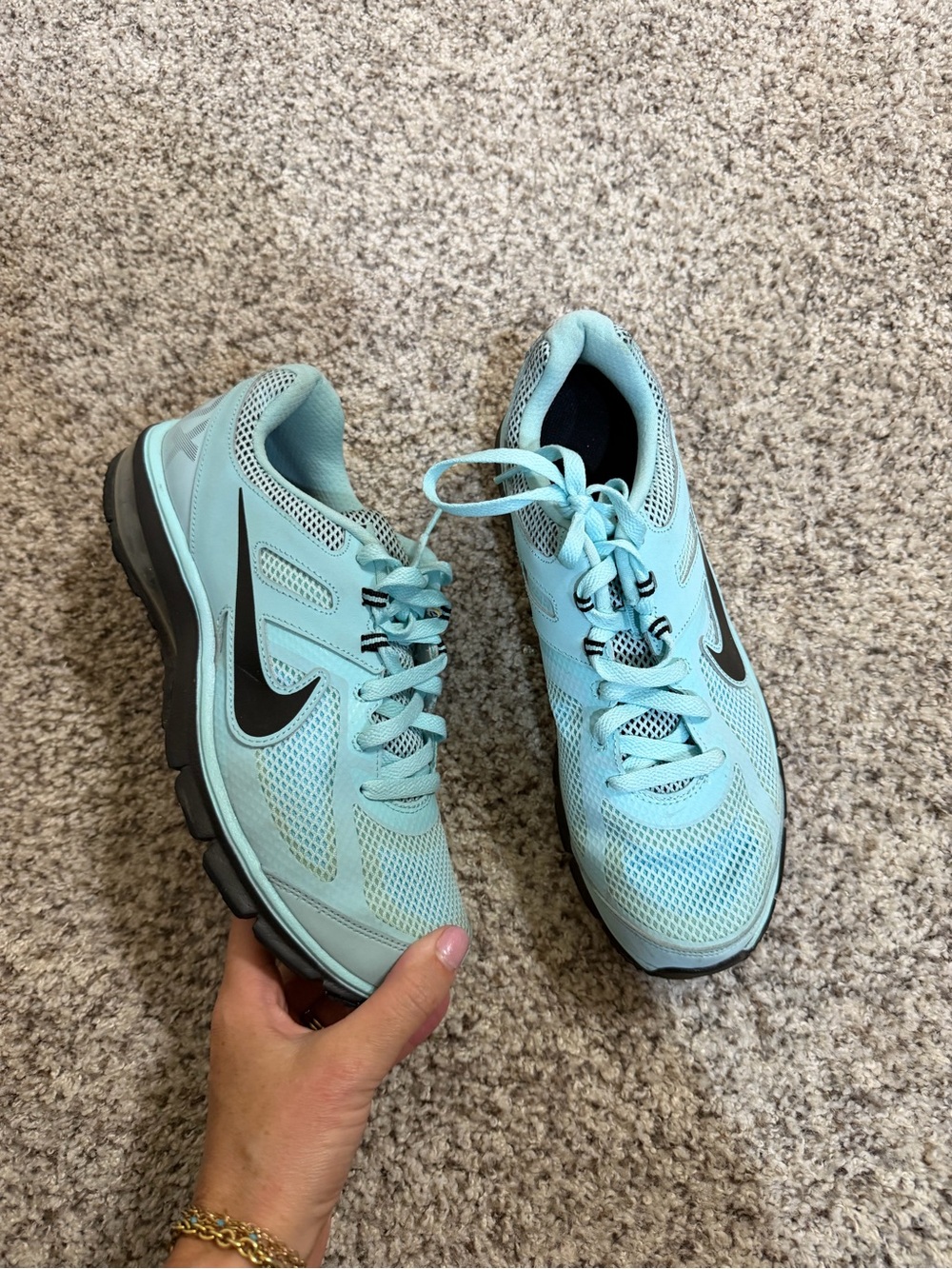 Nike Women's Aqua/Black Mesh Running Shoes